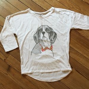 Girls tunic style 3/4 sleeve graphic shirt